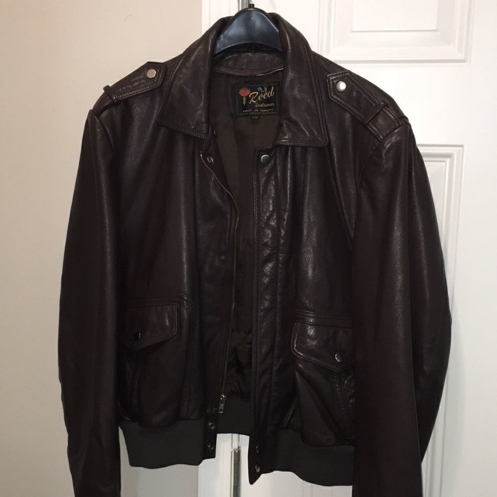 Reed Sportswear Retro Airline Pilot Bomber Leather